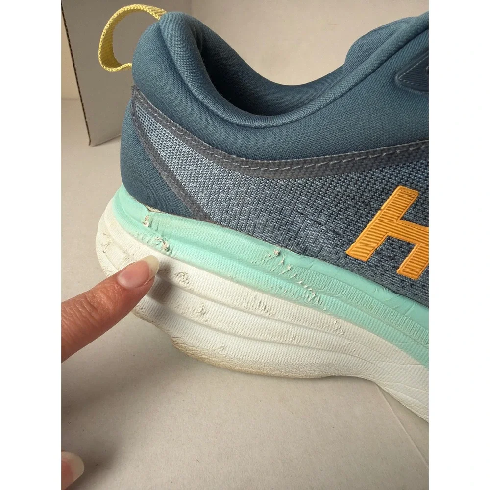 Hoka Bondi 8 Mens Size 9 2E/ Wide Real Teal Running Shoes 1127953 RHD